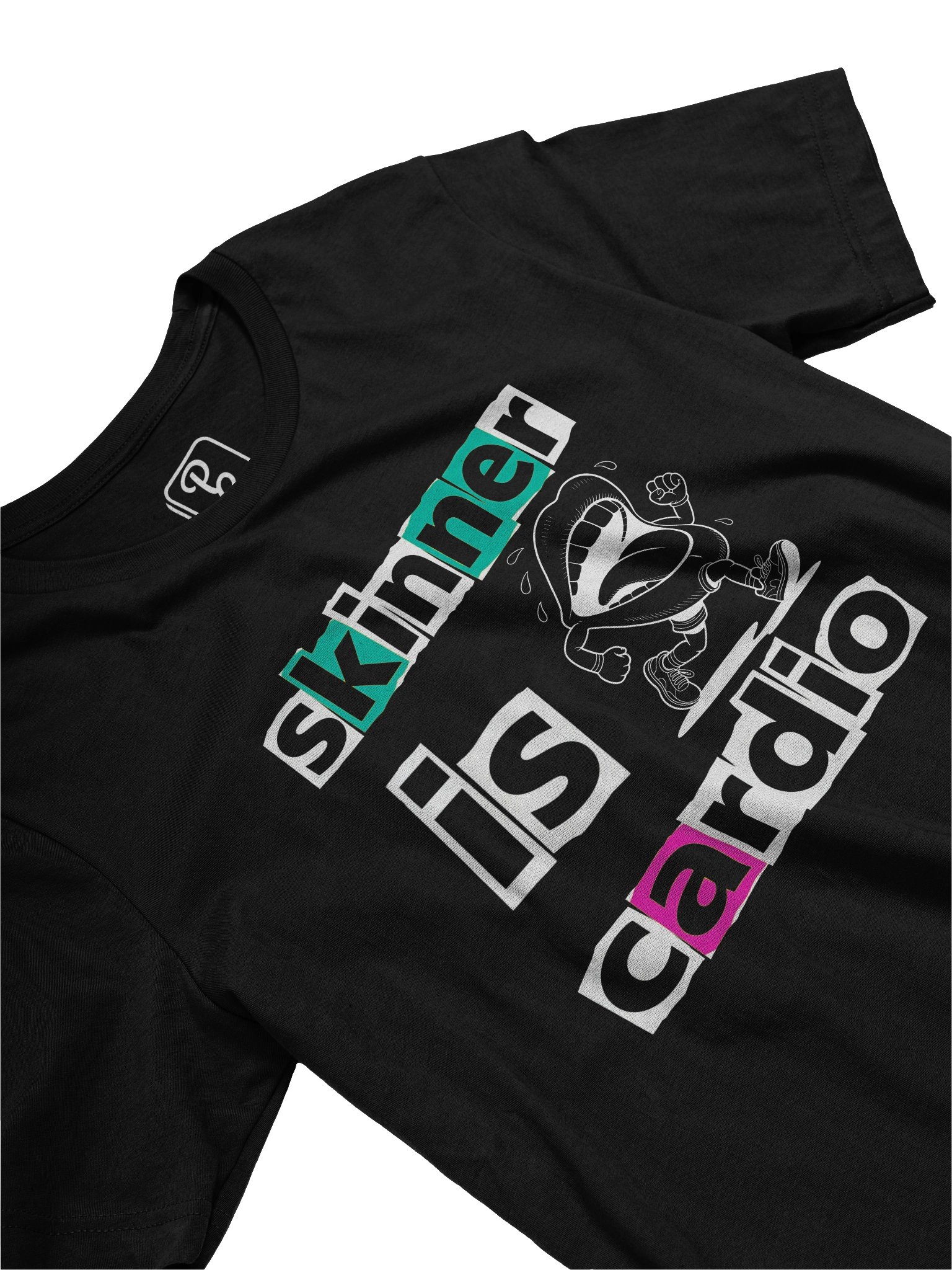 Skinner Is Cardio – Funny Cape Flats Slang Graphic Tee (Unisex, Black/Navy) product image (3)