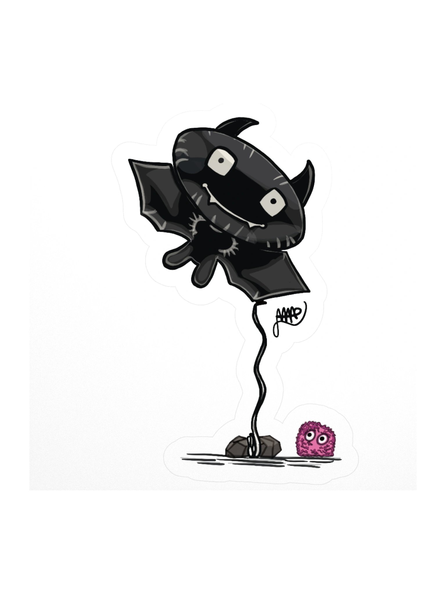 Balloon Bat Kiss Cut Sticker product image (1)