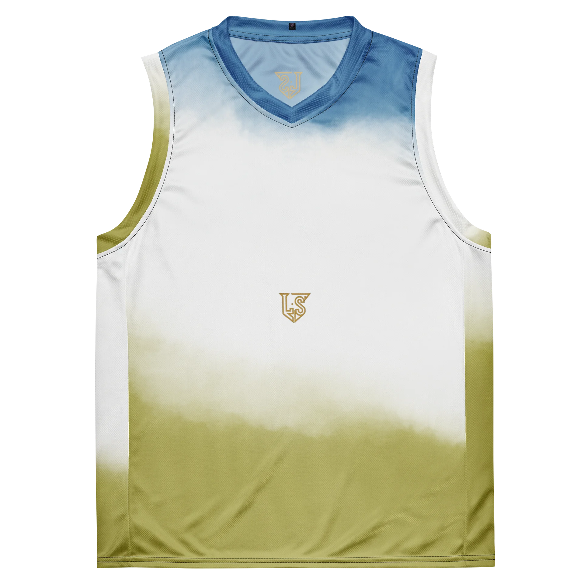 No Cap Blue White and Gold Fade Sleeveless Pattern Design product image (2)