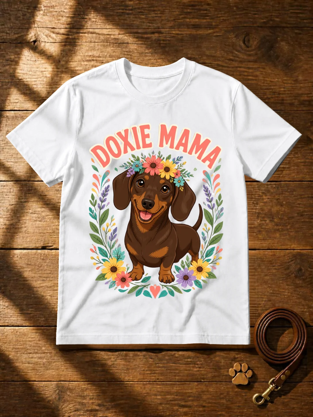Floral Doxie Mama T-Shirt product image (1)
