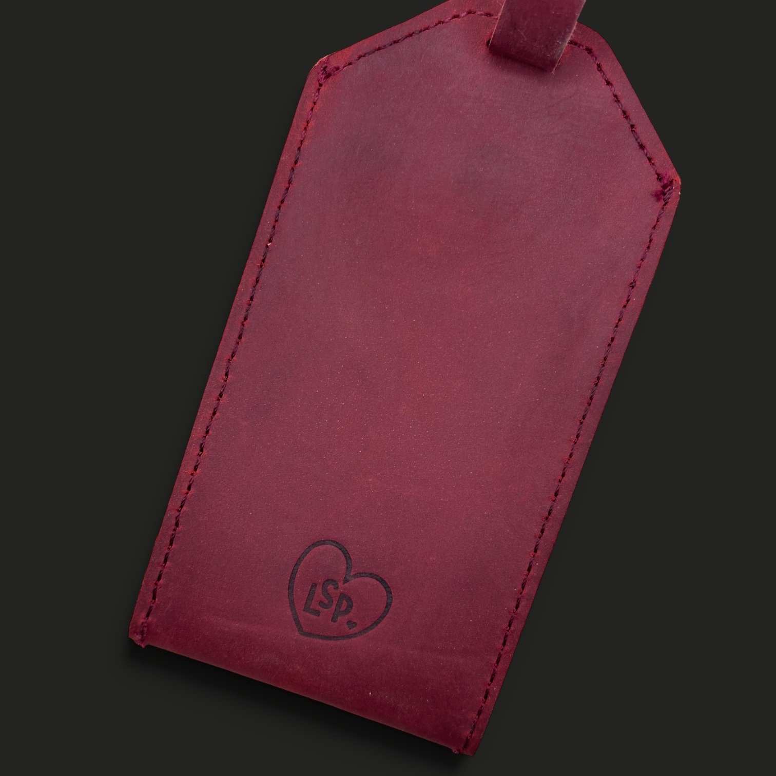 LSP Leather Luggage Tag in Reserve Red product image (5)