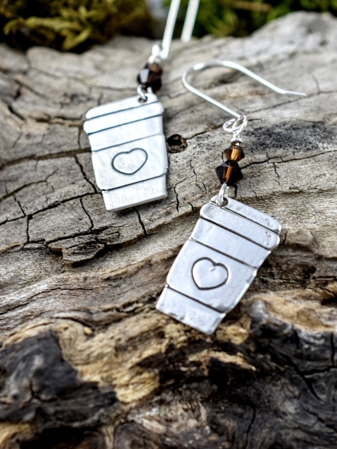 Coffee Lover’s Sterling Silver Earrings – Because Coffee is Life product image (1)