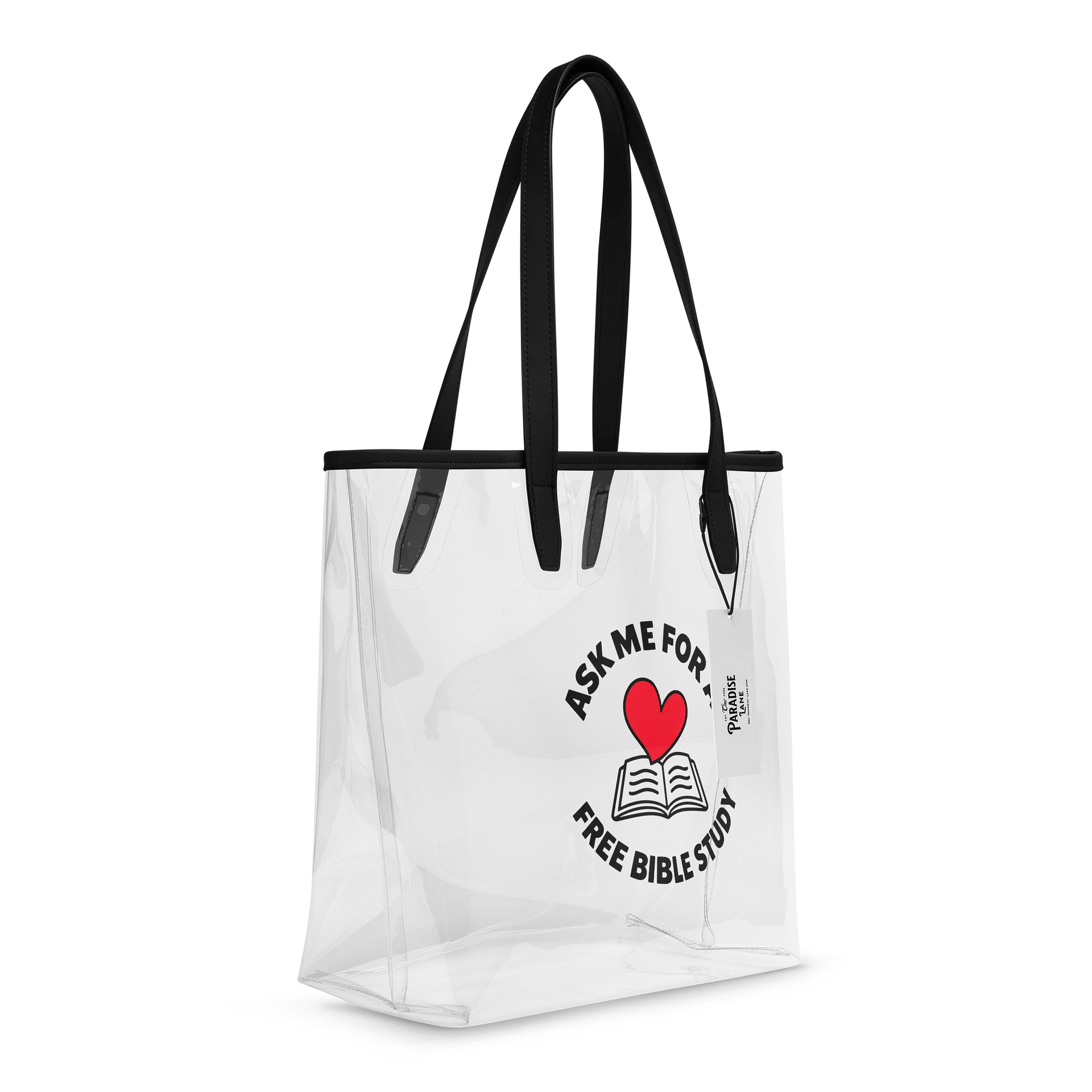 Ask Me for a Free Bible Study Clear Tote Bag – Ministry & Convention Bag product image (6)