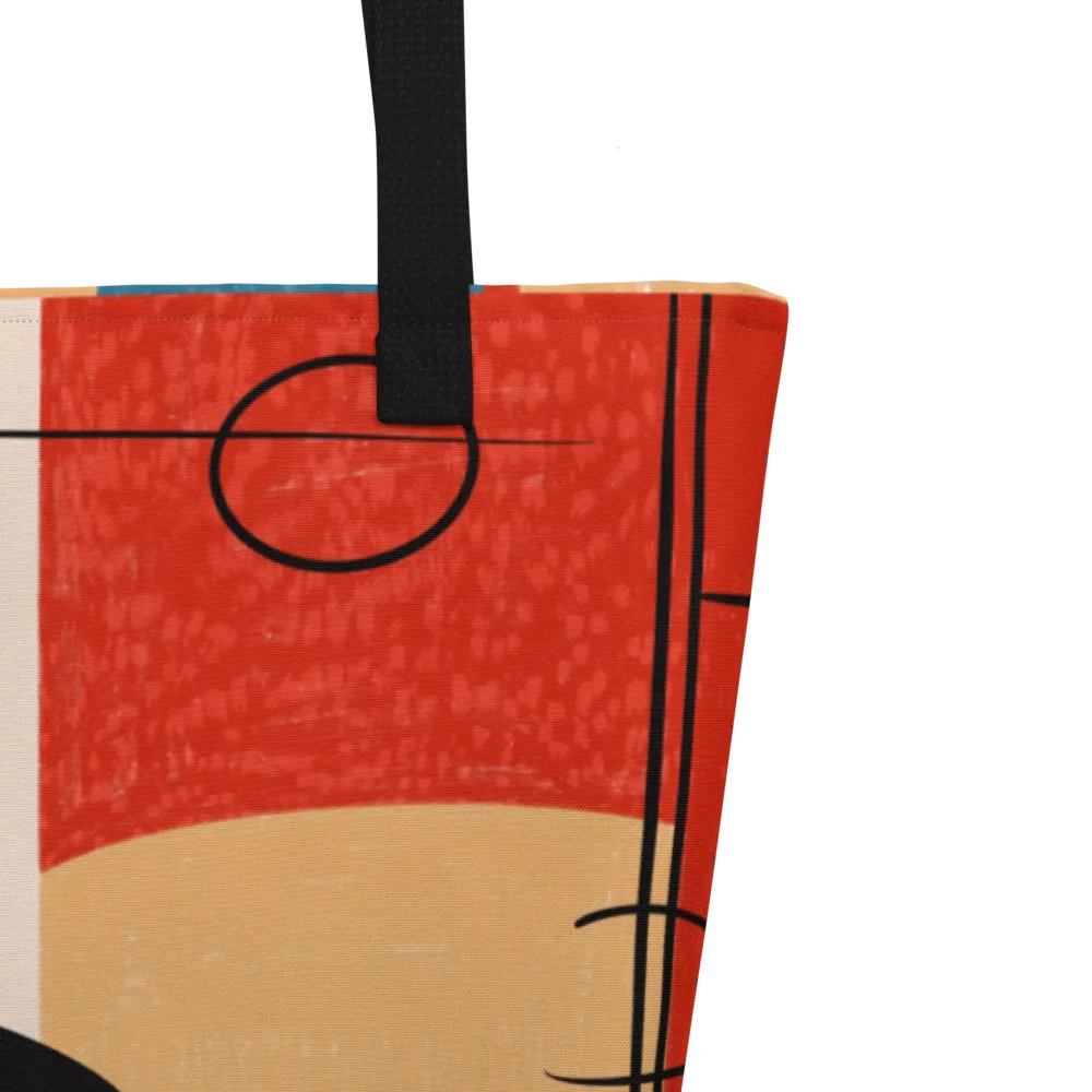 Abstract Hand-drawn Cat Red, Blue, Yellow Custom Tote Bag product image (4)