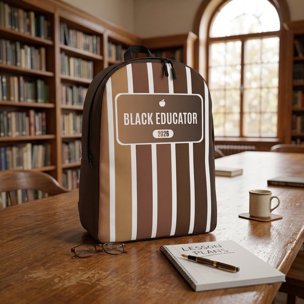 African American Teacher Backpack - Back to School Melanin Stripes Bag, Teacher Gift 2026 product image (1)