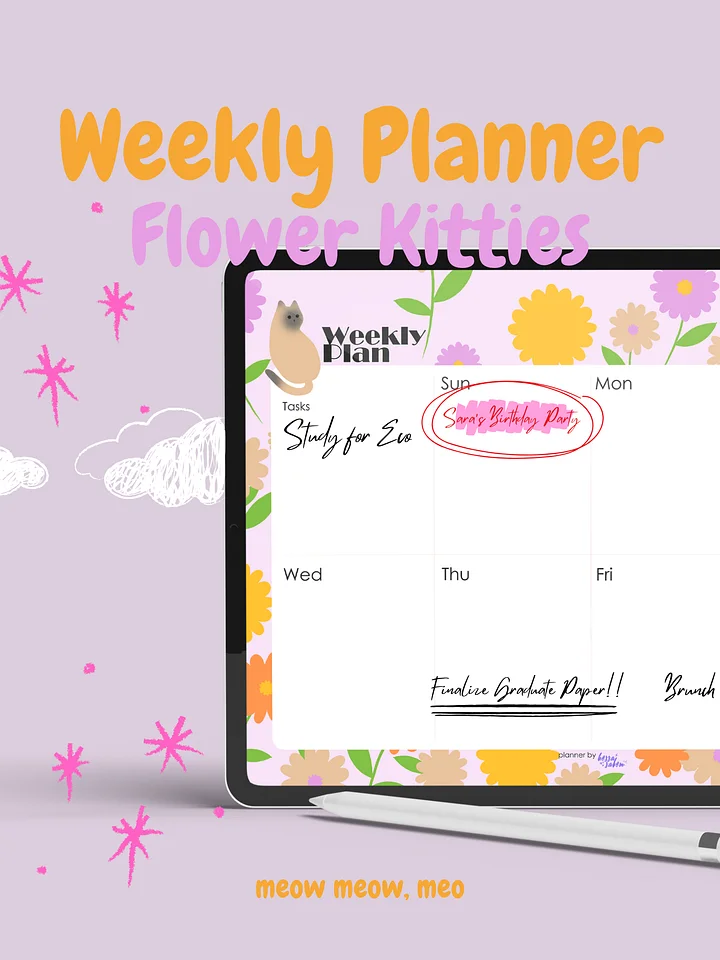Flower Kitties // Planner Template product image (1)