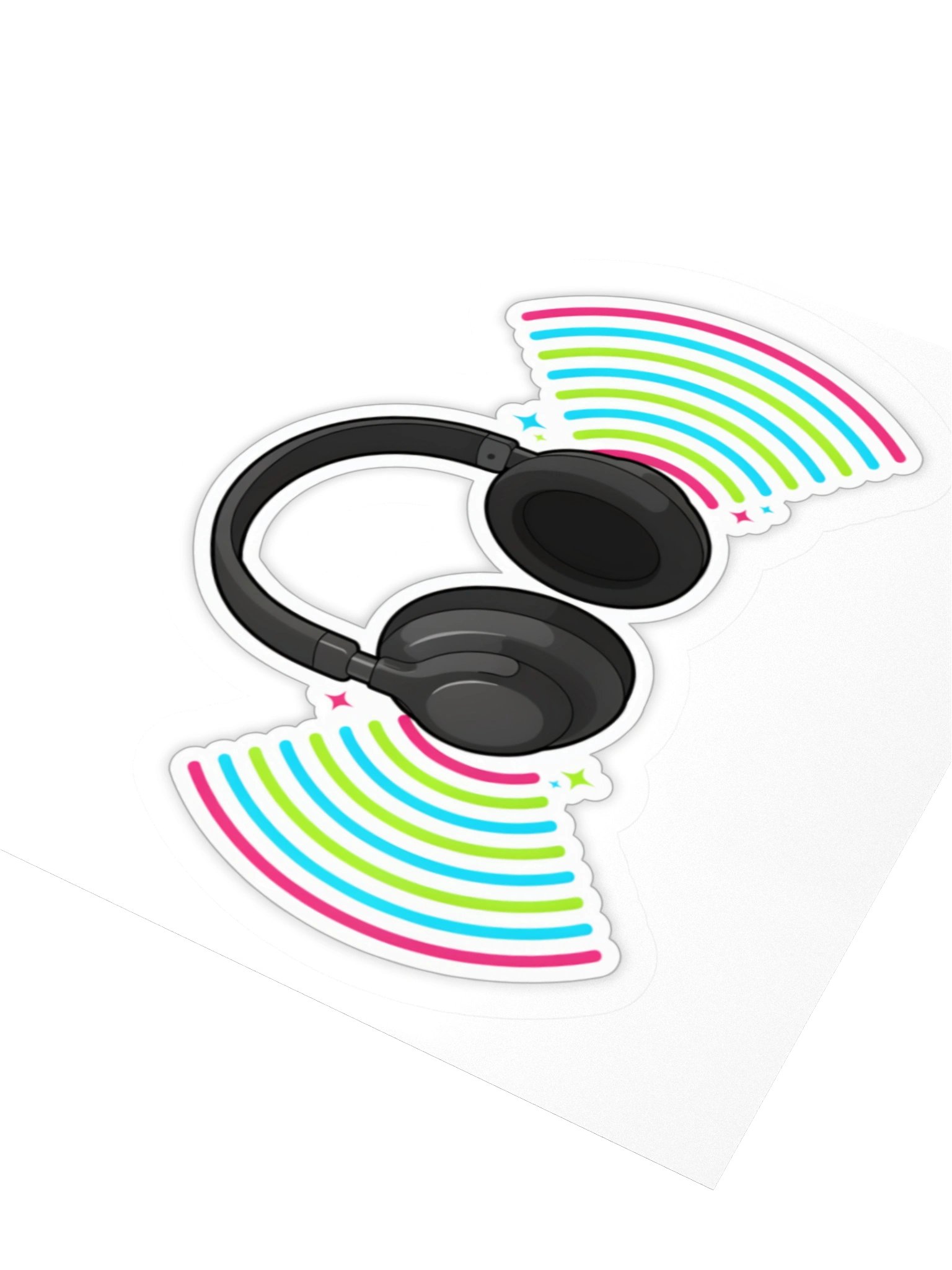 Rainbow Beats Headphones Kiss Cut Sticker product image (8)