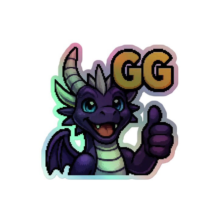 Thumbs-Up Dragon Holographic Sticker Sheet product image (2)