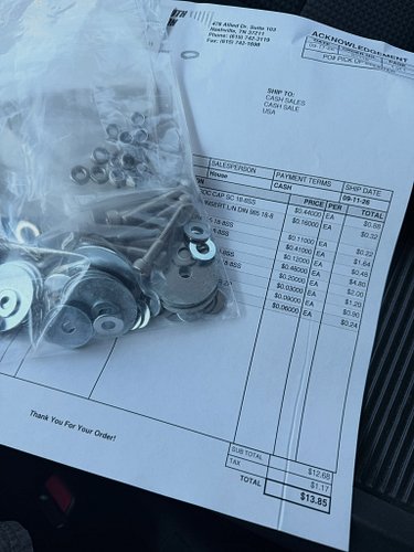 Holy crap… $13.85 total for all this hardware. 😳

And this isn’t bargain-bin zinc stuff either — I was grabbing stainless har...