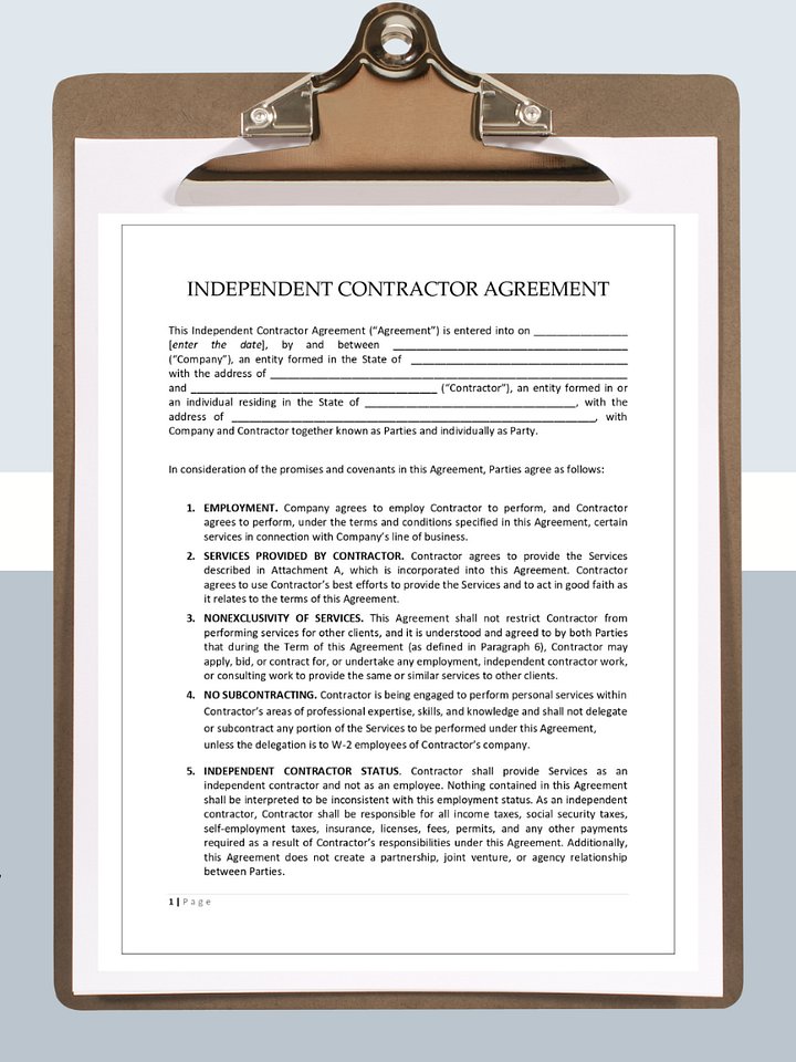 Independent Contractor Agreement Template product image (1)