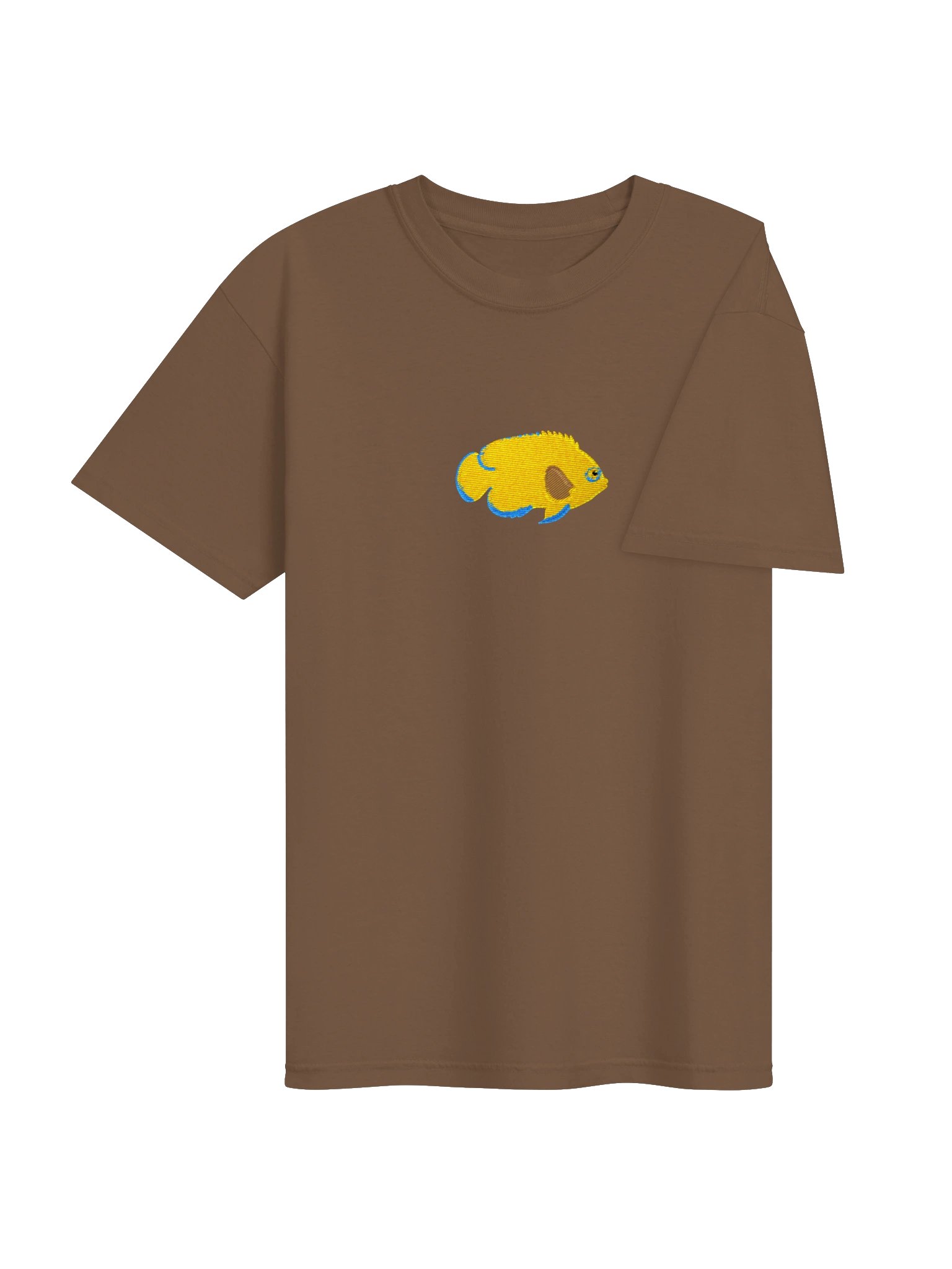 Lemonpeel Angelfish Embroidered Shirt | Yellow Dwarf Angelfish Reef Fish Tee | Saltwater Aquarium Apparel product image (8)