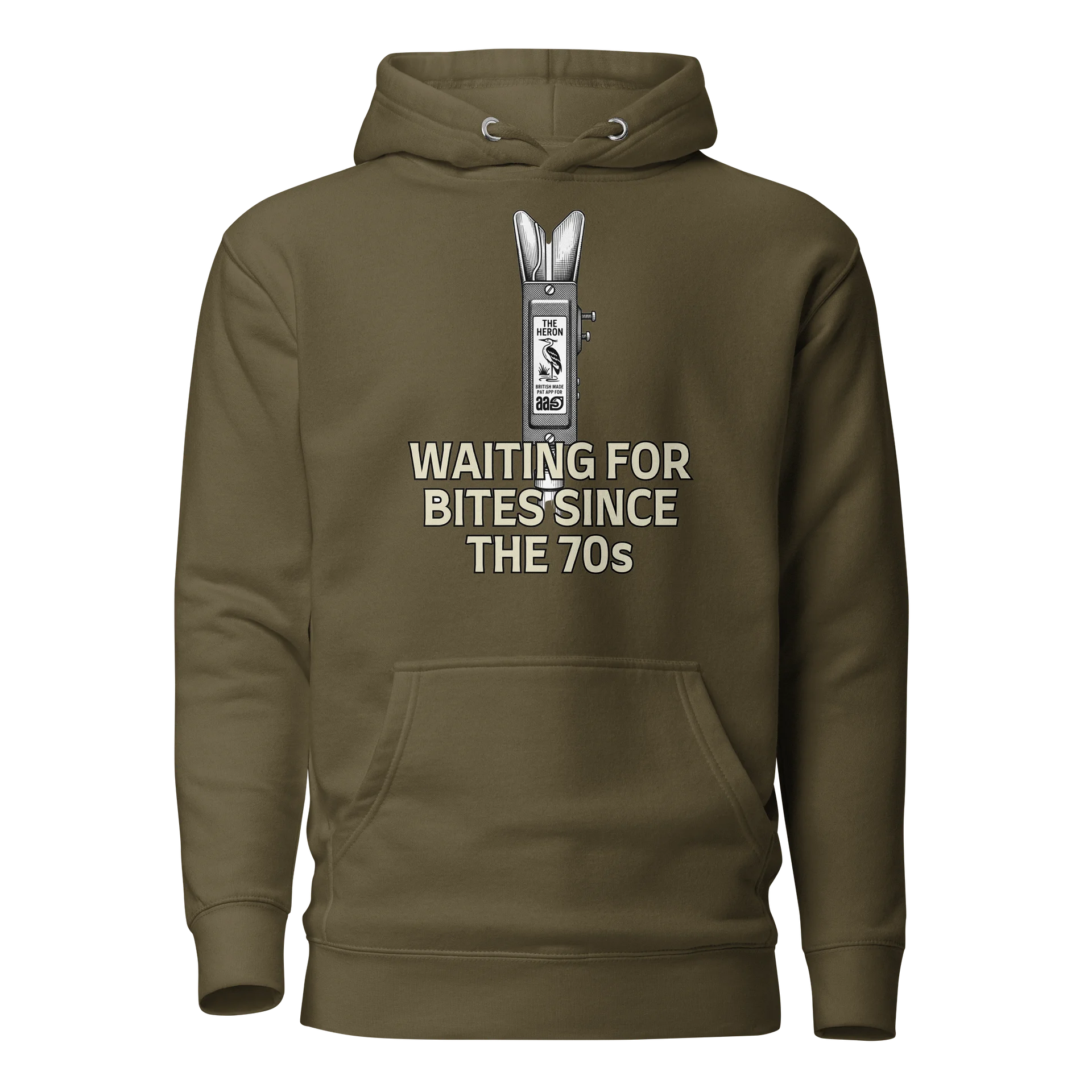 Heron Bite Indicator “Waiting For Bites Since The 70s” Hoodie product image (64)
