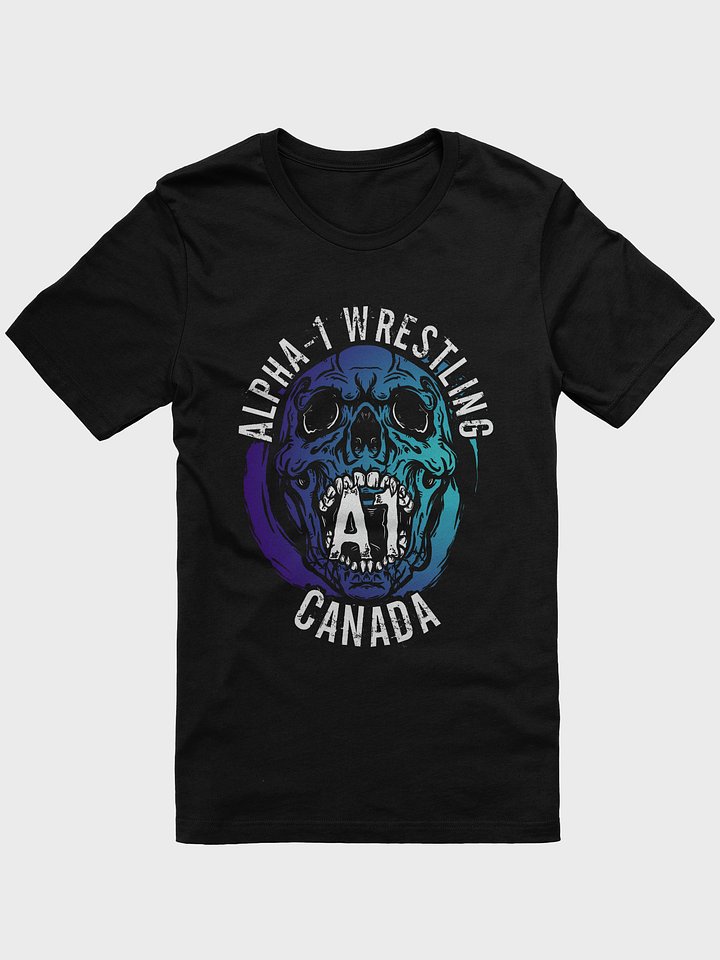 A1 Wrestling Skull T Shirt Blue Gradient product image (13)