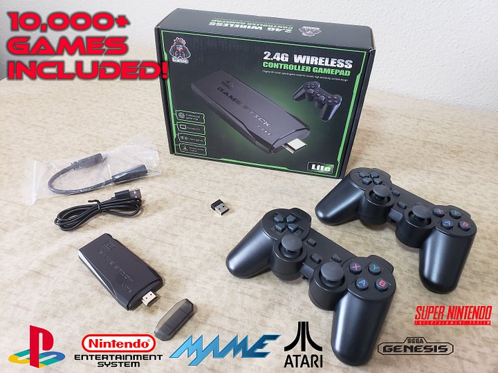 HDMI Video Game Console 64G Built-in 10000+ Games Retro Handheld Game Console Wireless Controller Game Stick For PS1/GBA Kid Gift product image (1)