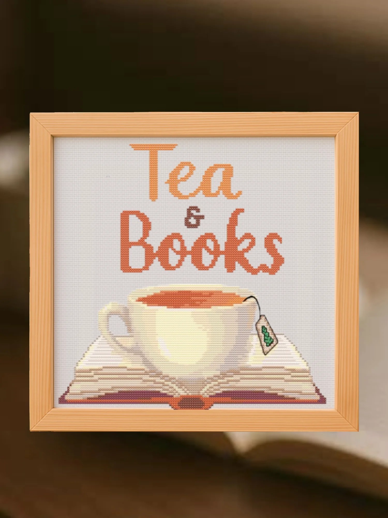 Tea and Books Cross Stitch Pattern product image (1)