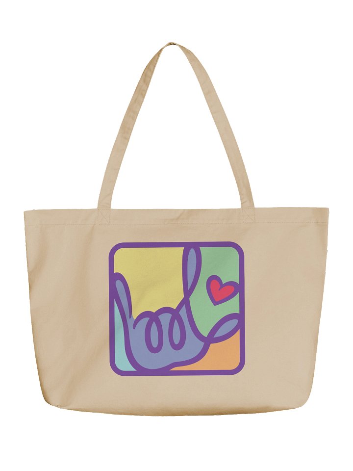 Pastel ILY Heart Accent Tote Bag product image (1)