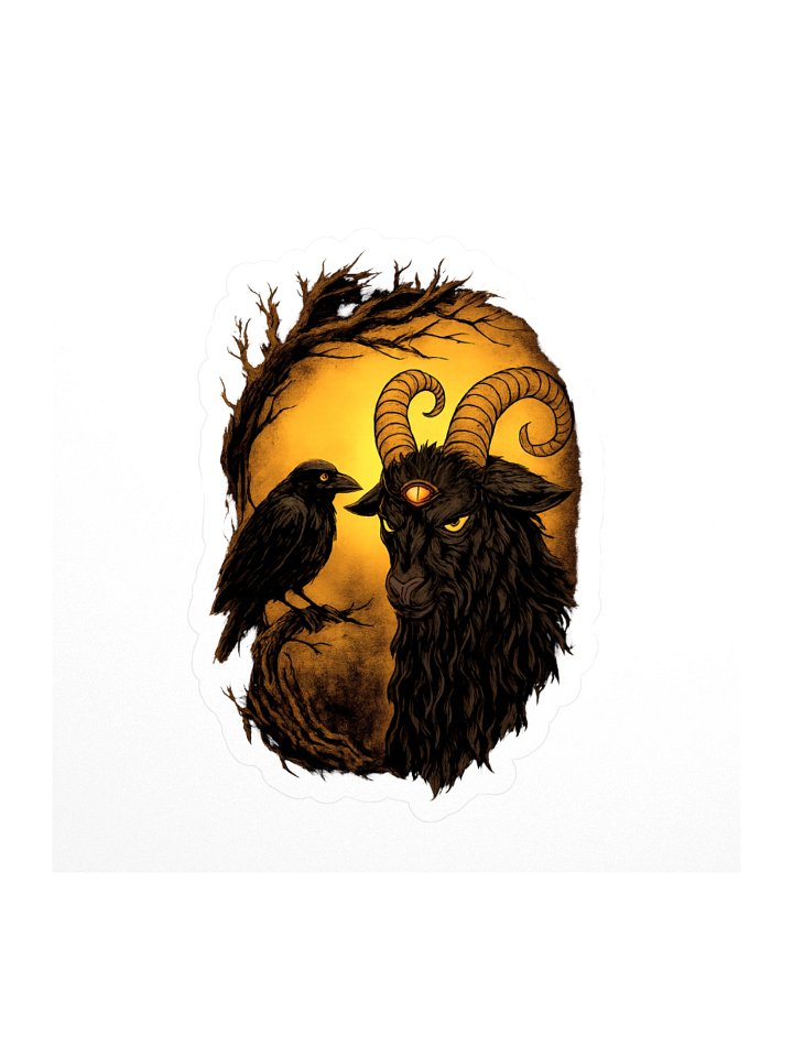 The Secret Meeting — Occult Goat & Raven sticker product image (1)