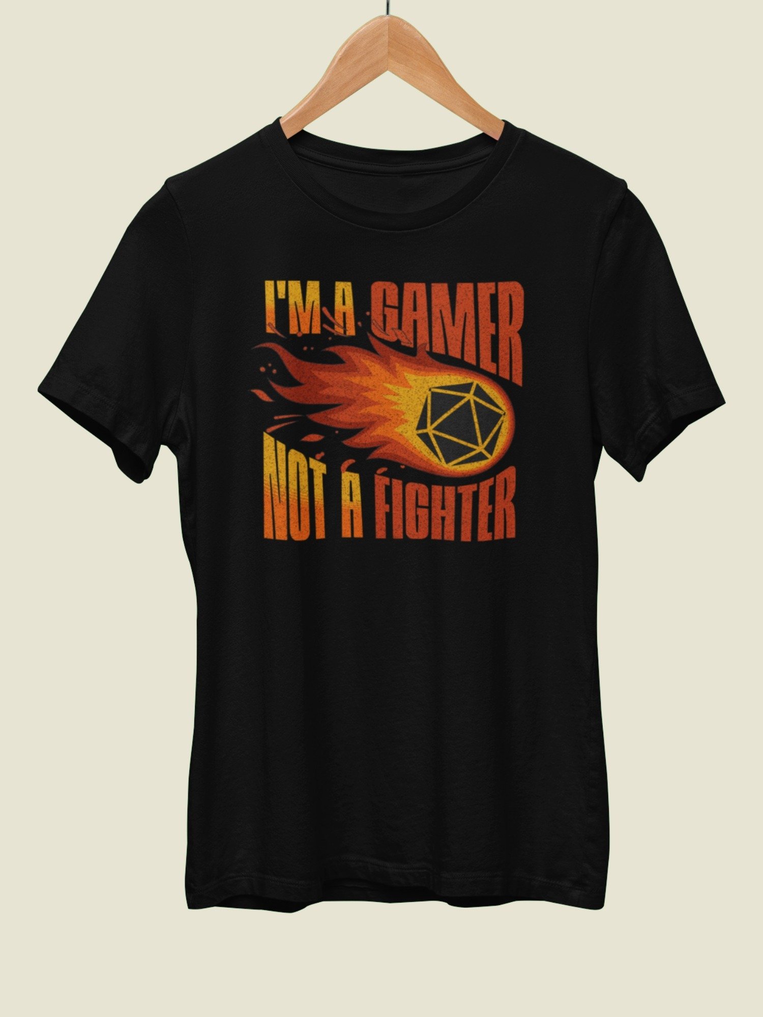 Fireball D20 T-shirt for Board Gamers - I'm a Gamer Not a Fighter product image (2)