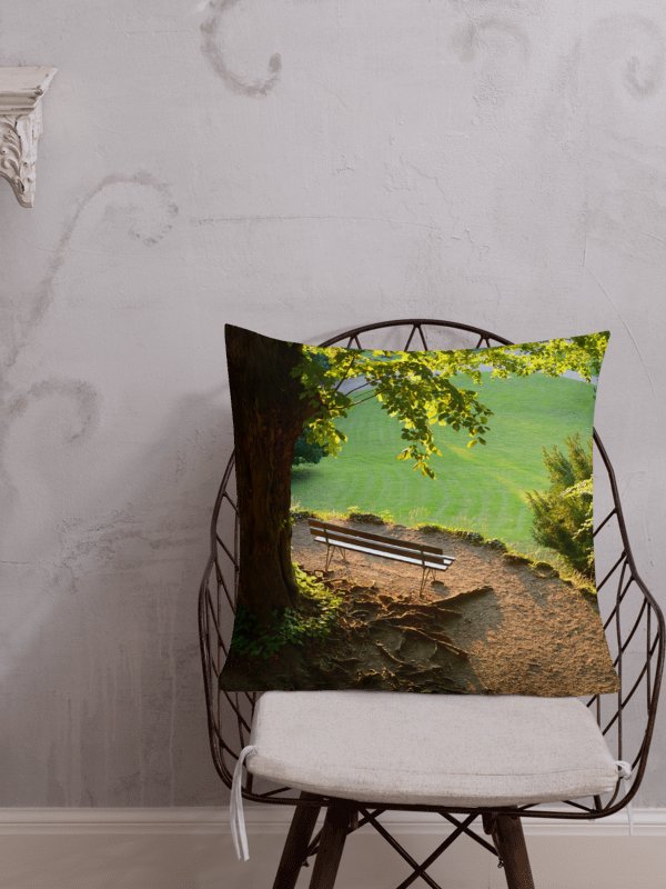 Premium pillow - Park bench under a tree product image (1)