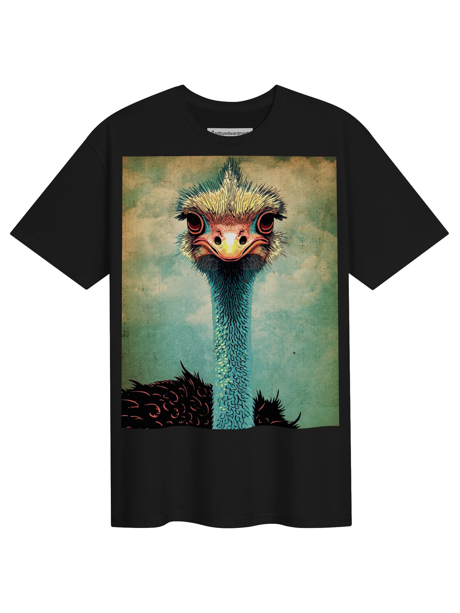 Pastel Ostrich Bird Illustration Tee product image (5)