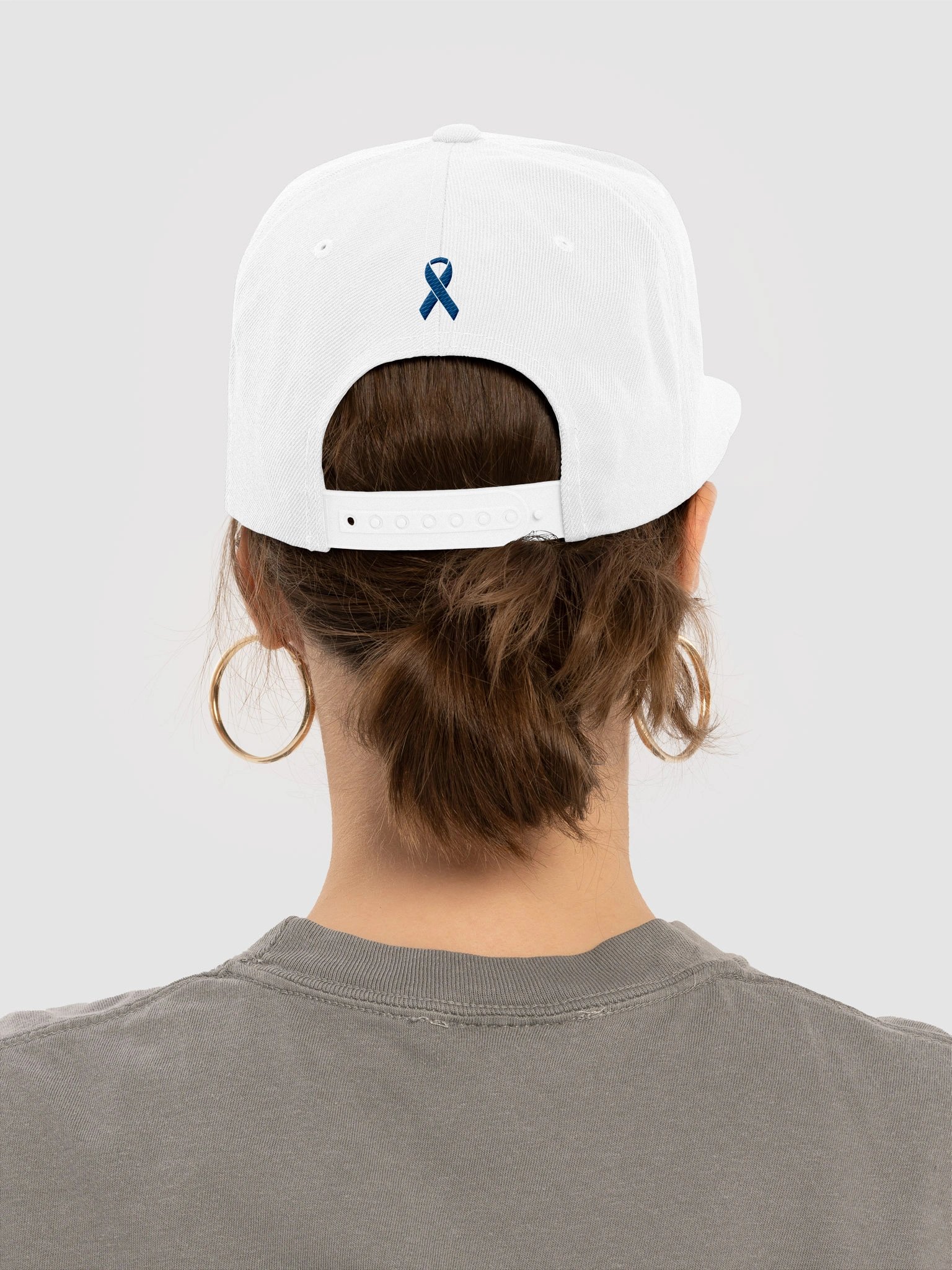 Check Your Colon Flatbill Hat - Royal on White | Colon Cancer Awareness (0B) product image (7)