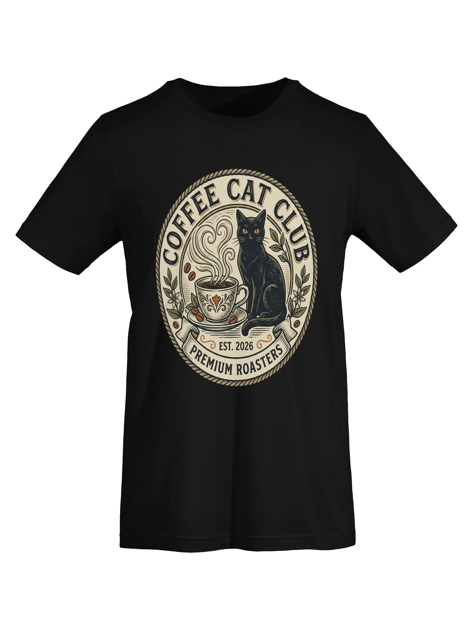 Coffee Cat Club T-Shirt - Vintage Black Cat Coffee Lover Tee product image (30)