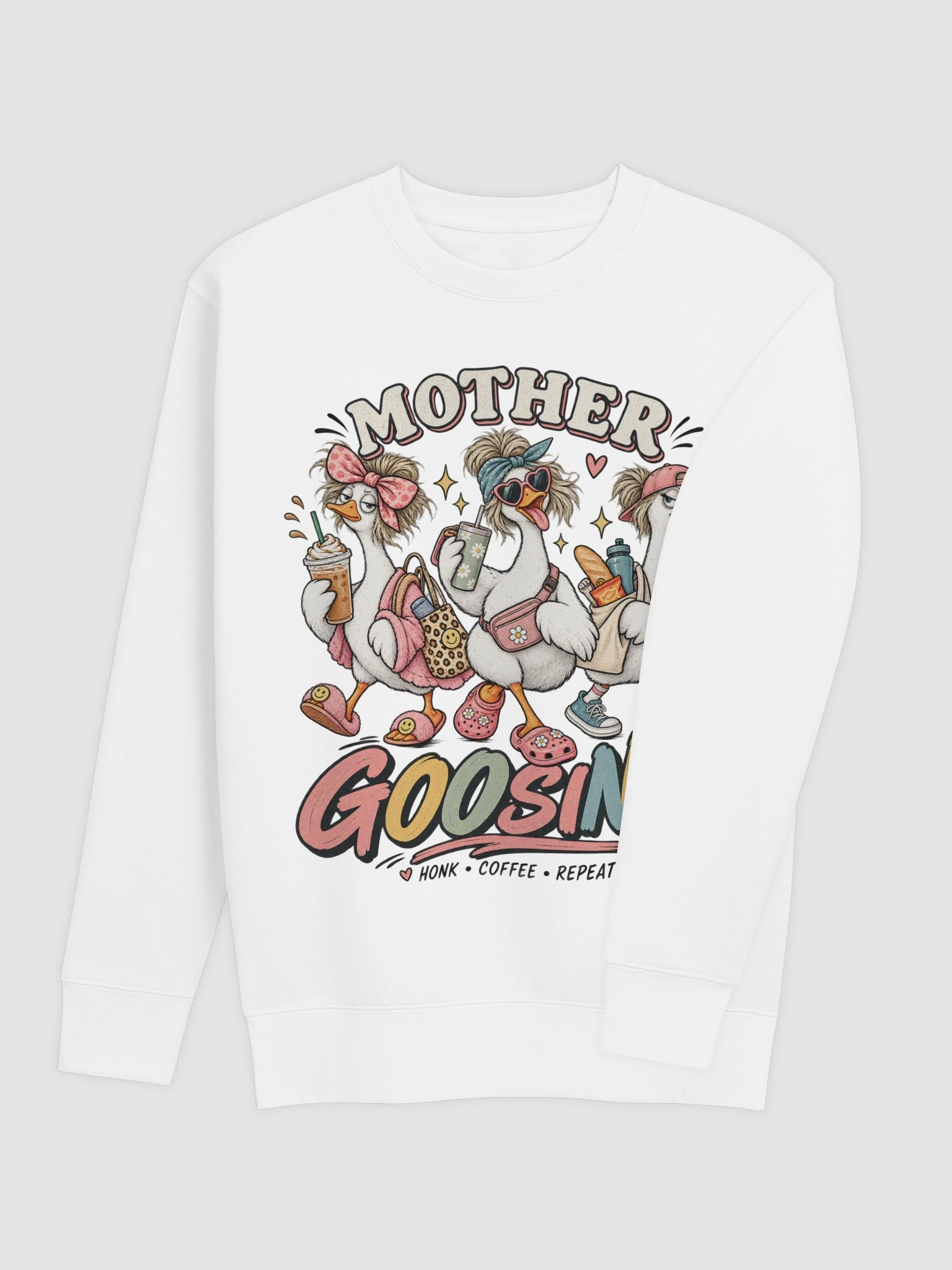 Mother GOOSING - Sarcastic Funny Mom Life Sweatshirt | Cozy Goose Parenting Pullover product image (5)