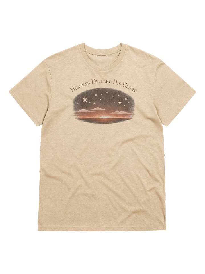 Heavens Declare His Glory T-Shirt – Psalm 19:1 Christian Graphic Tee product image (1)