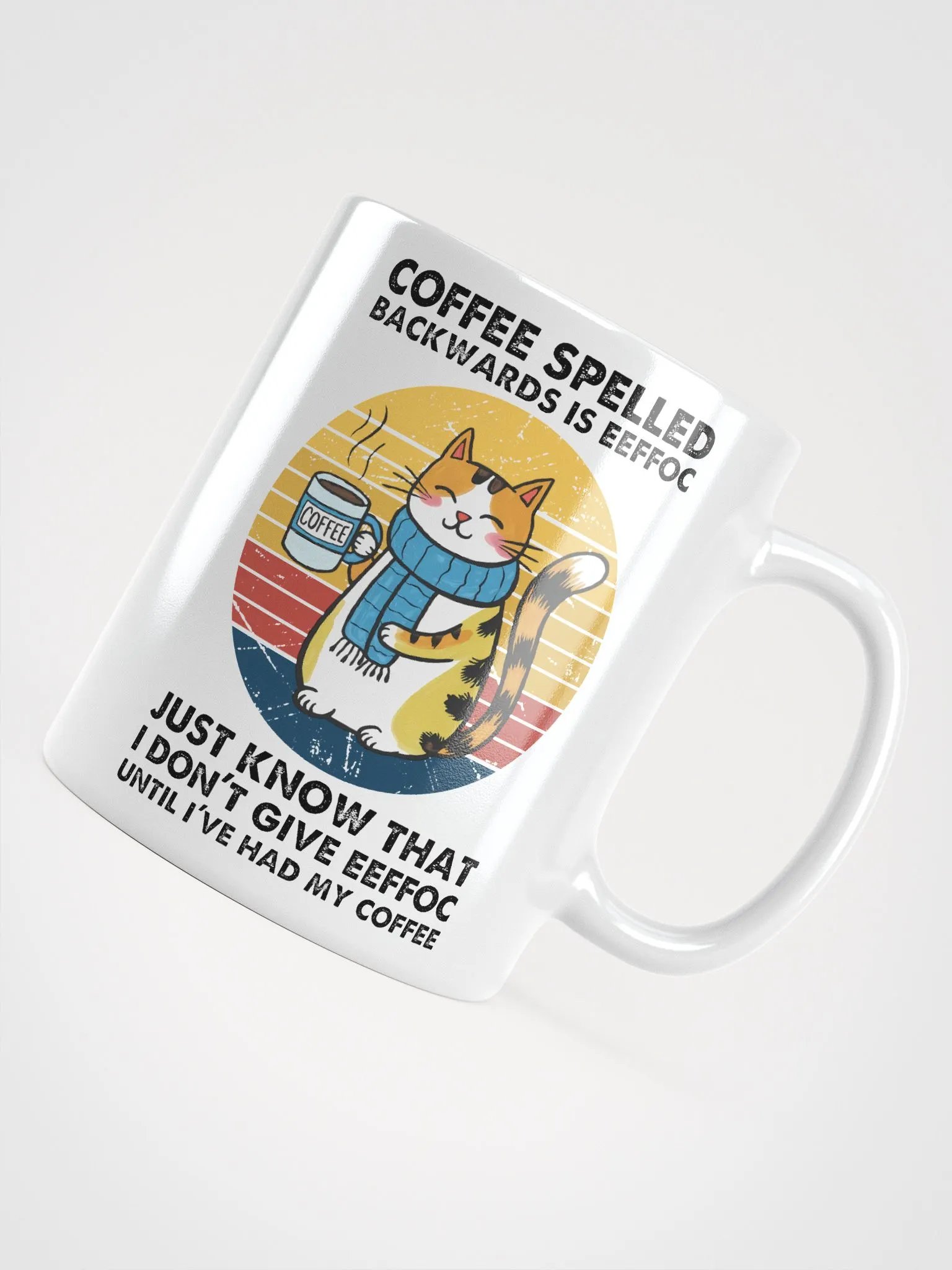 Sunset Cat Coffee Backwards Mug product image (4)