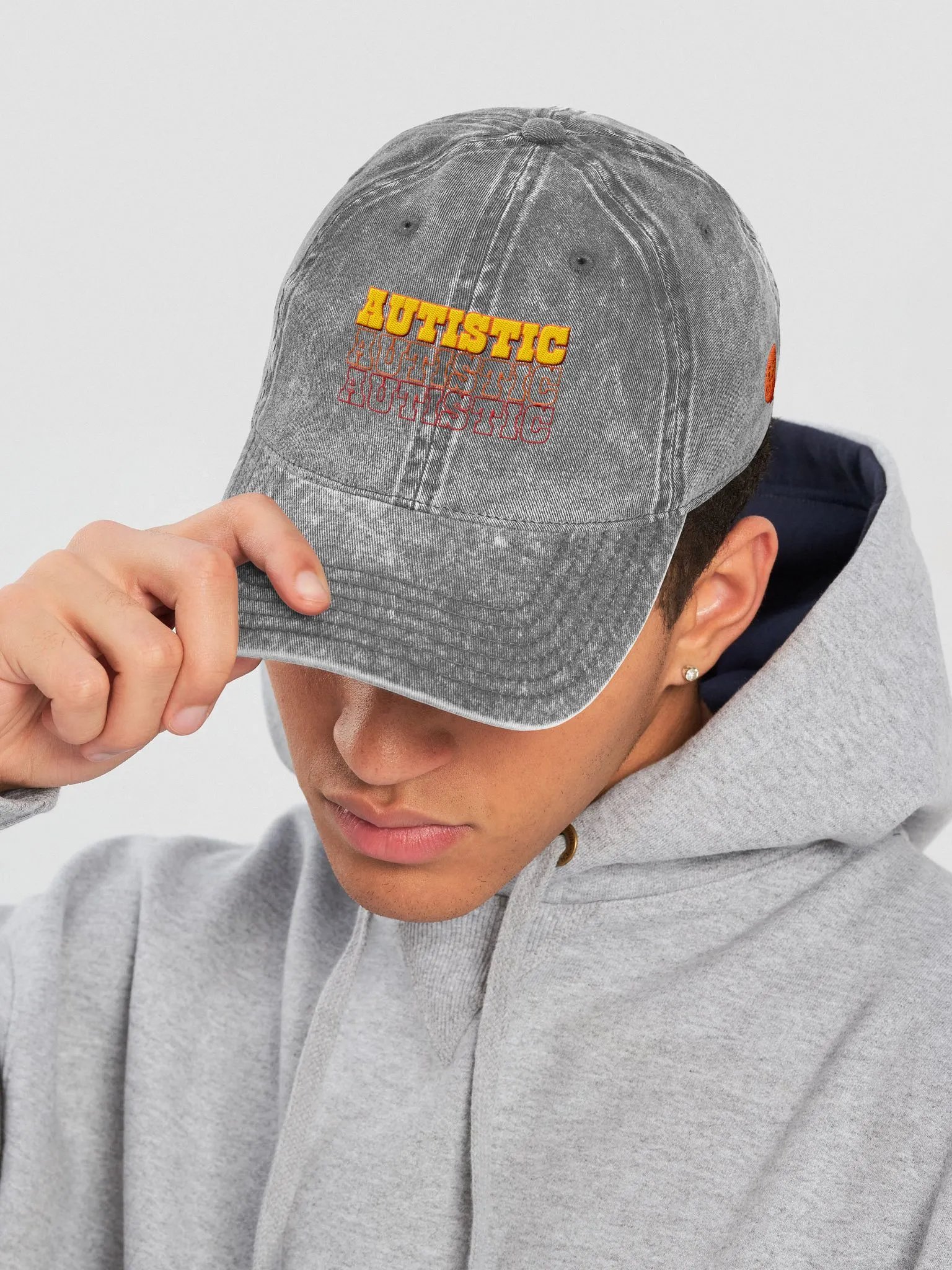 AUTISTIC vintage wash dad hat product image (14)