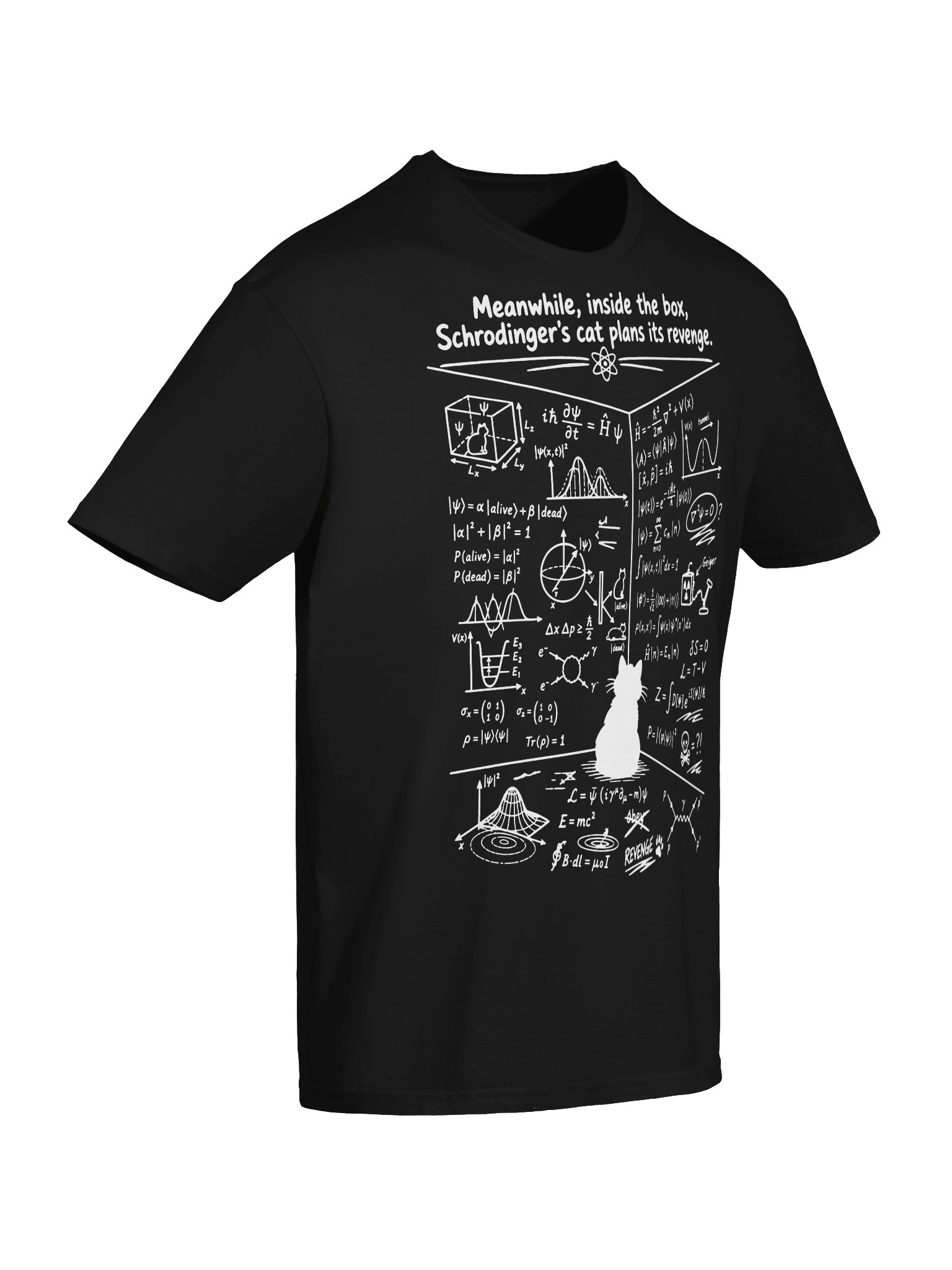 Schrödinger’s Cat Plans Its Revenge – Funny Quantum Physics T-Shirt product image (6)
