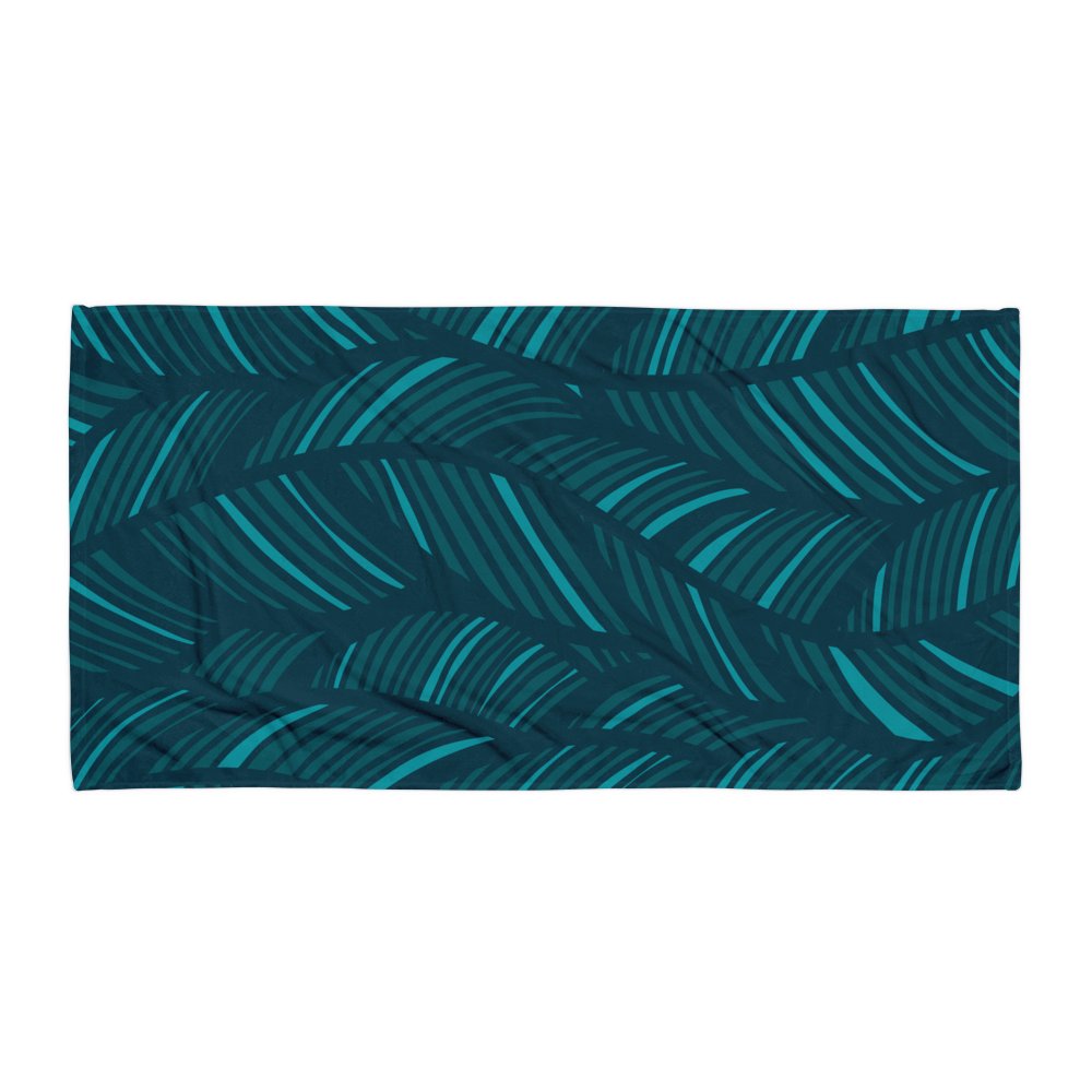 Teal Wave Abstract Beach Towel product image (1)