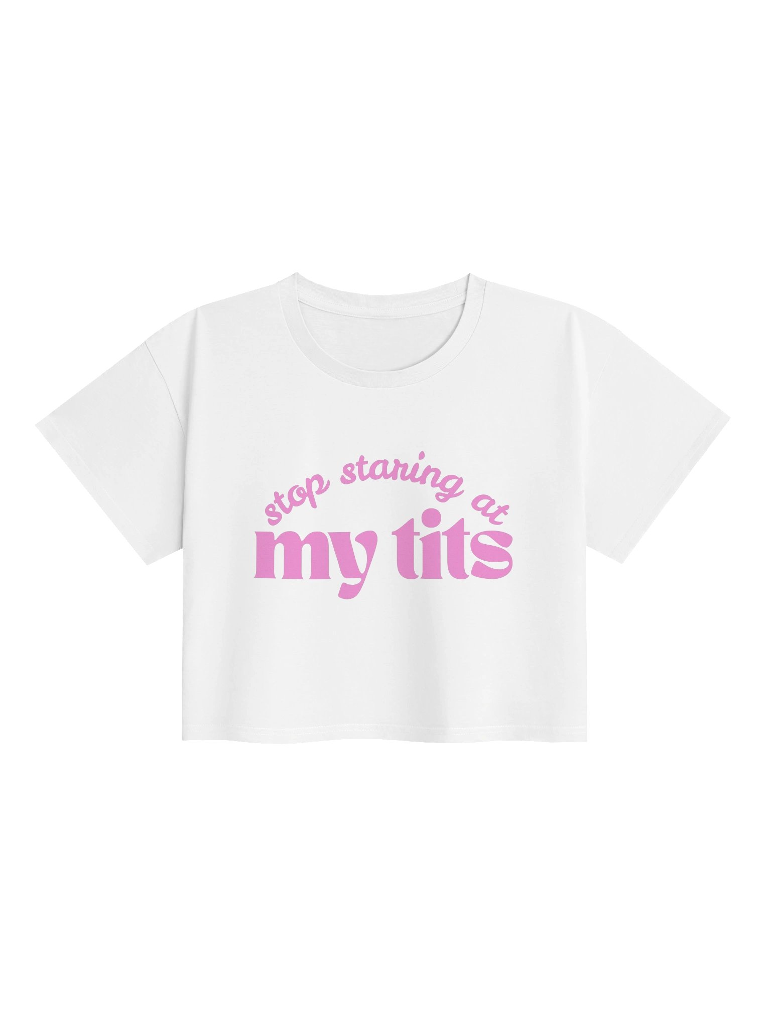 Tits Crop Top Pink Text product image (4)