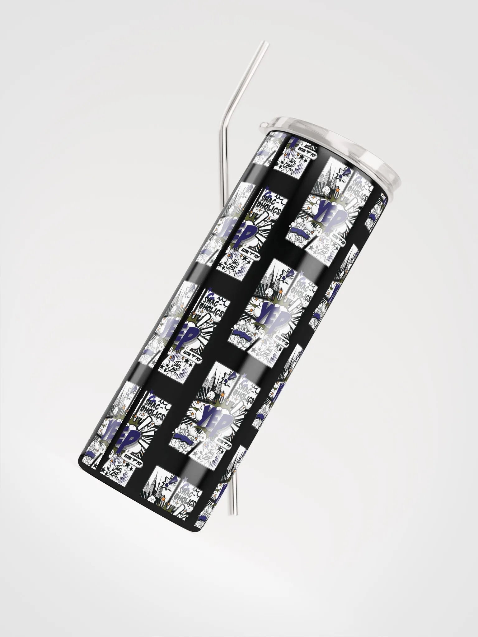 Shac-oholics Comic Blast Tumbler - Dark Blue 