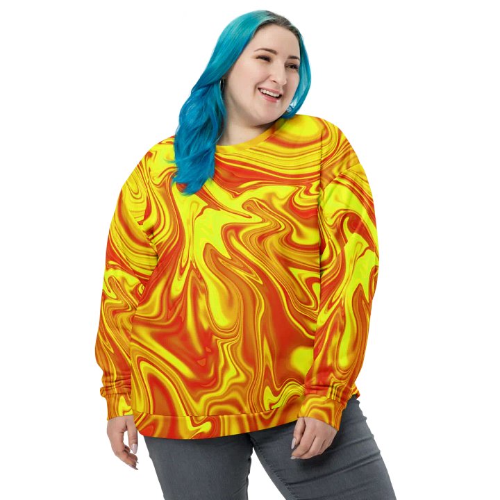 Sweatshirt - Yellow and Red Digital Fluid Art product image (1)