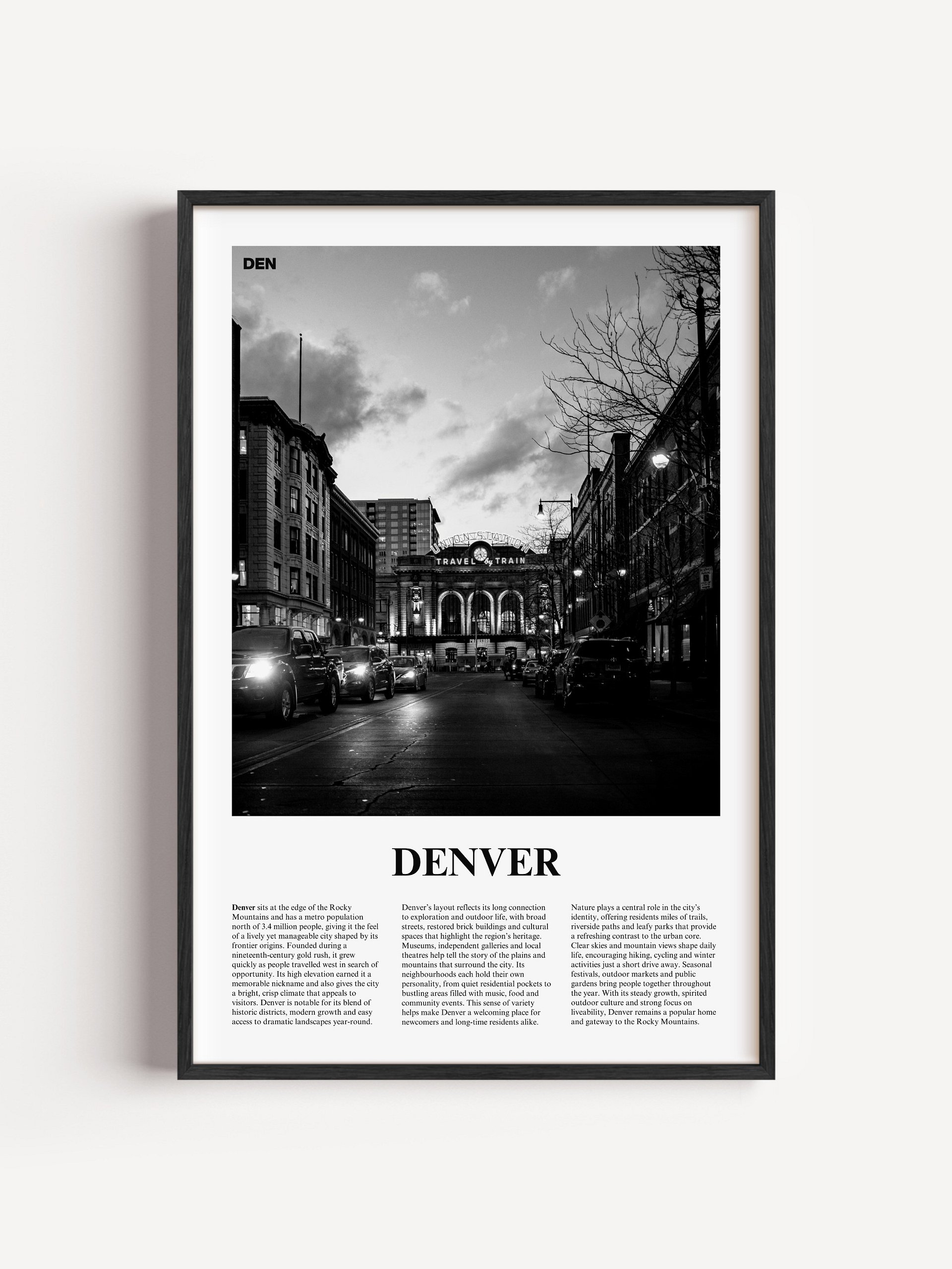 Denver 01 Newspaper Poster | Framed product image (1)