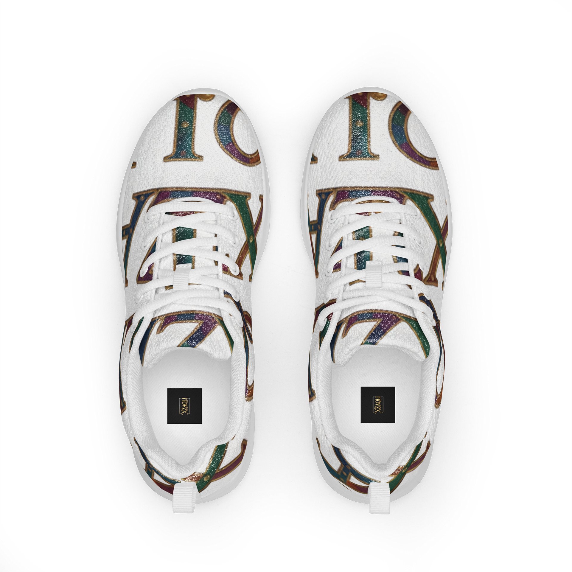 XZAQLI "Jeweled Script" Premium Men's Sneakers (White) product image (8)