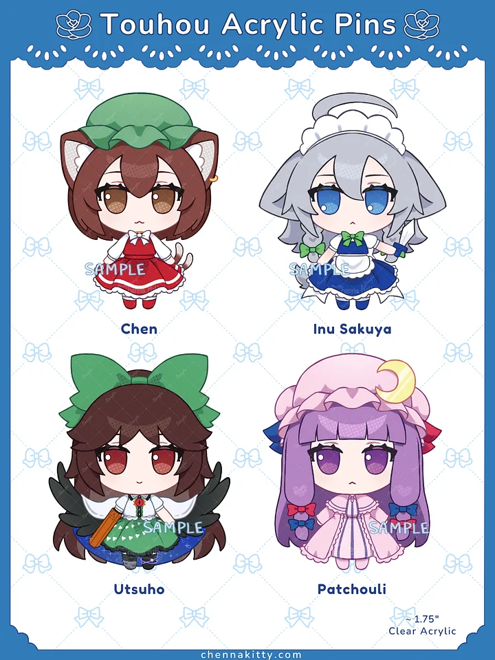 Touhou Acrylic Pins product image (1)