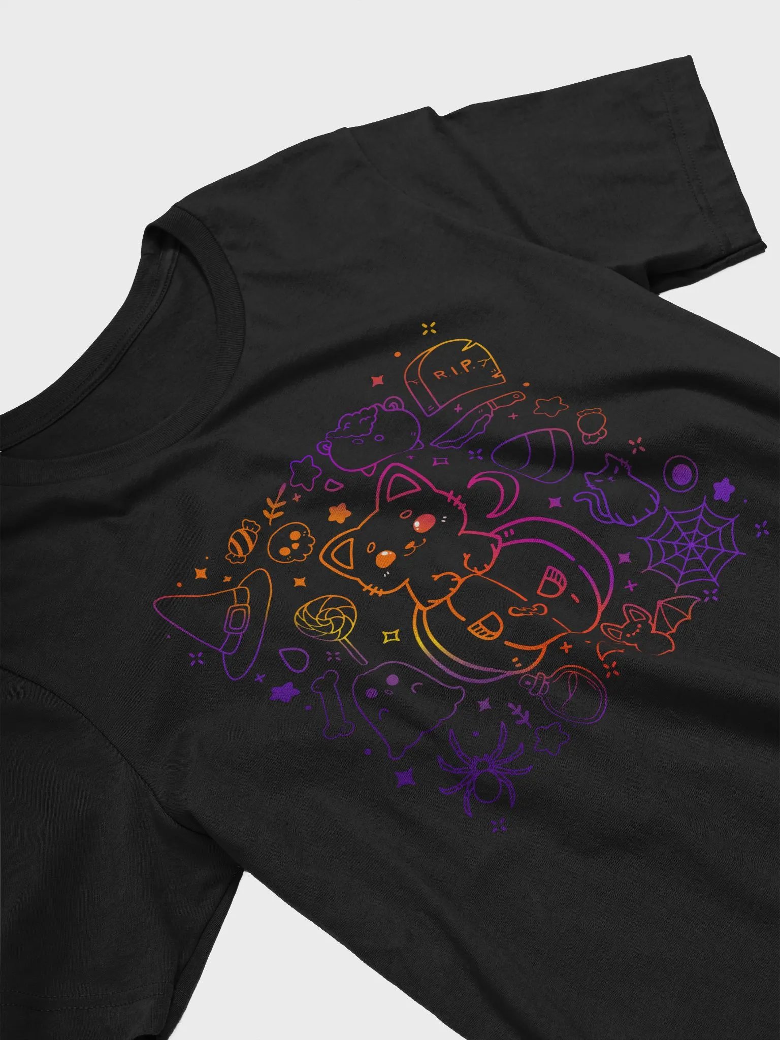 pumpkin cat outline // t - shirt product image (2)