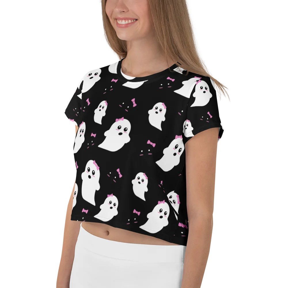 Whimsical Ghosts All-Over Crop Tee product image (3)