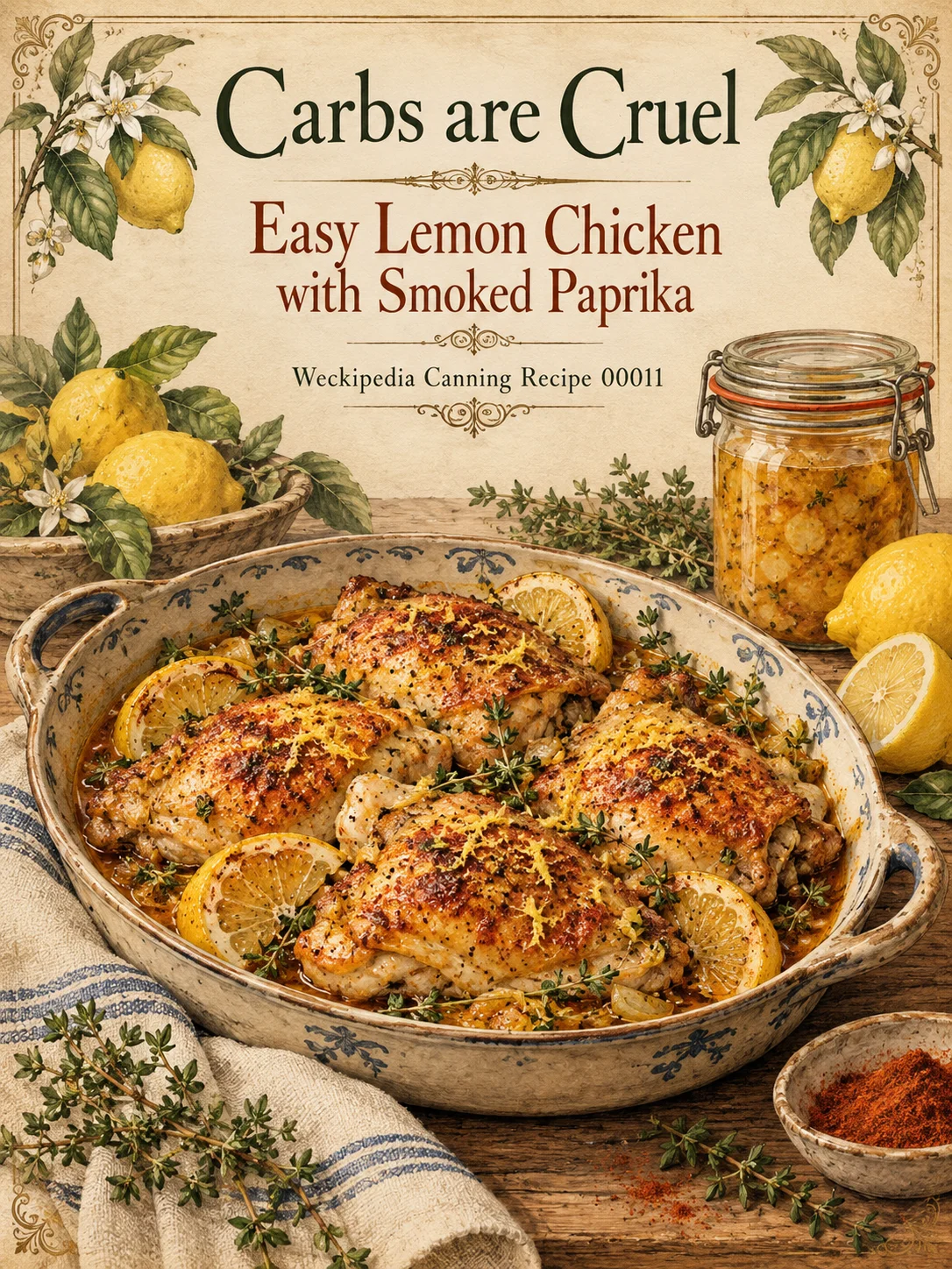Carbs are Cruel Easy Lemon Chicken with Smoked Paprika product image (1)