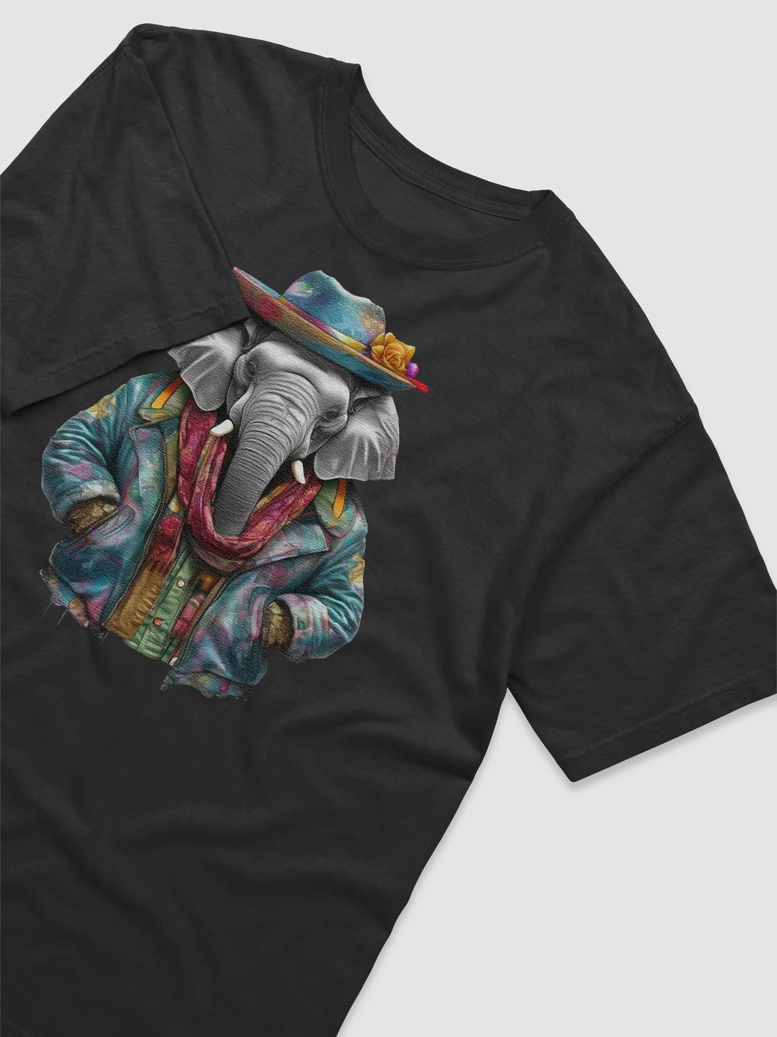 Elephant wearing a jackets hat and a scarf product image (3)