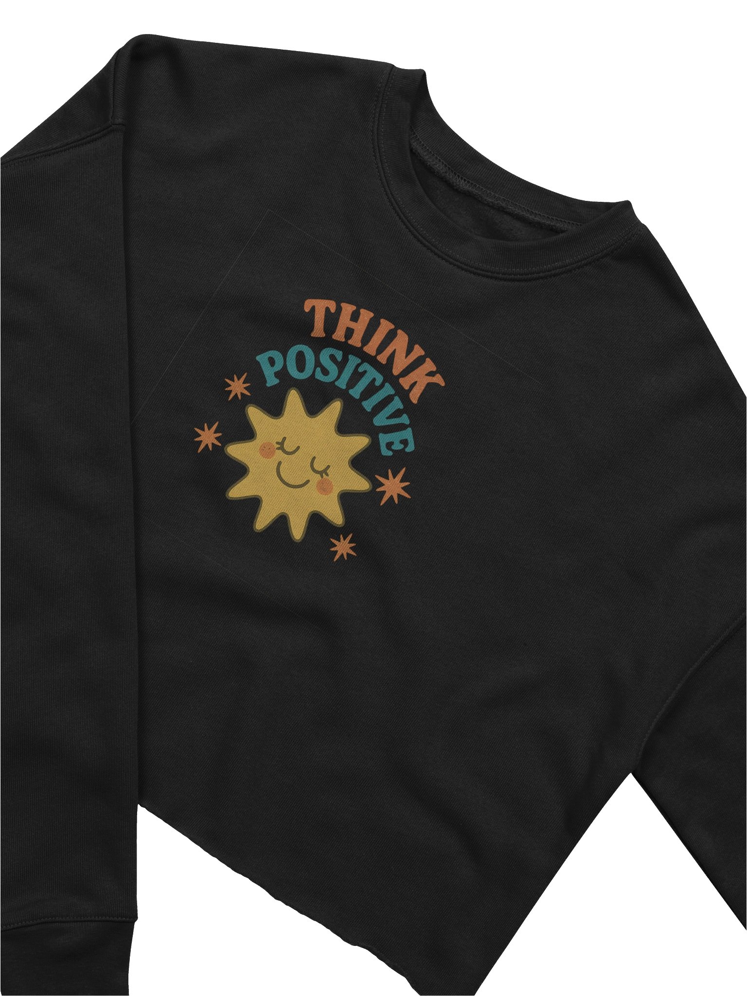 Cheerful Retro Sun Crop Top Sweatshirt product image (3)