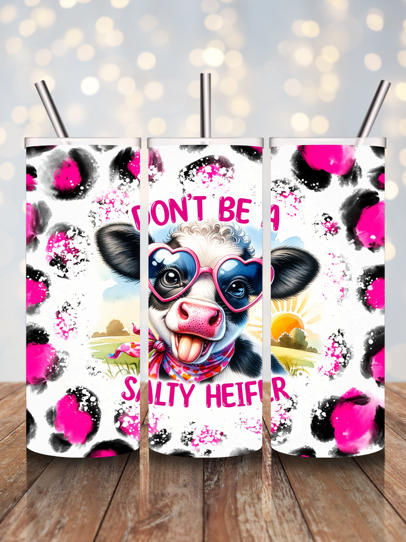 Don't Be A Salty Heifer 20 Ounce Stainless Steel Tumbler product image (1)