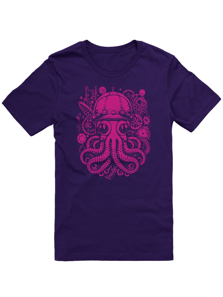 FrankenAngel SteamPunk Octopus T-shirt / Magenta Print / Bella+Canvas Supersoft T-Shirt product image (1)