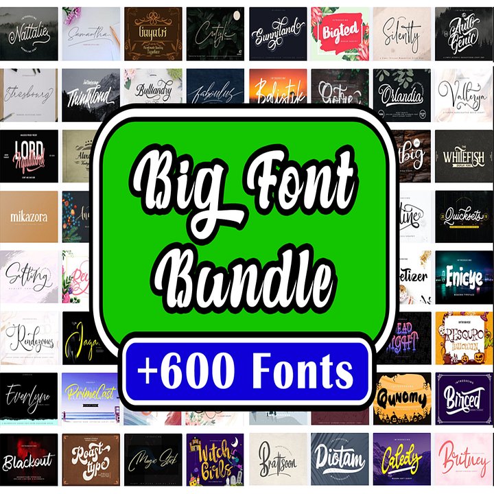 600 Font Bundle for Cricut – Script, Calligraphy & Handwritten Fonts | Monogram, Logo & Wedding Fonts | OTF TTF Digital Download | Commercial Use product image (1)