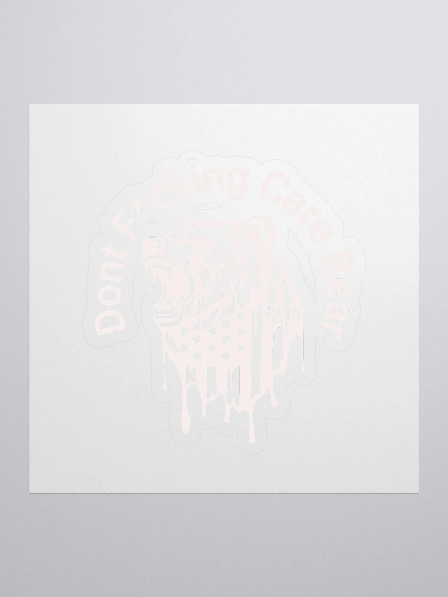 White Grizzly Dont F*cking Care Bear Stickers product image (1)