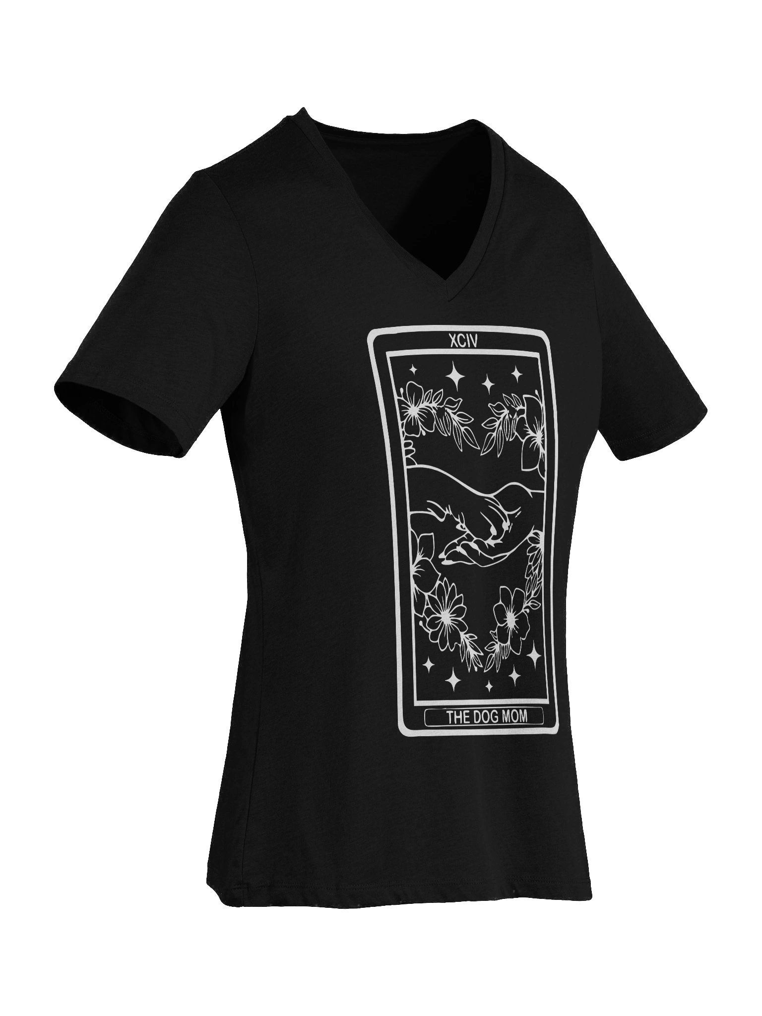 🌙 “V-Neck Dog Mom Tarot Tee [White Print]” product image (5)