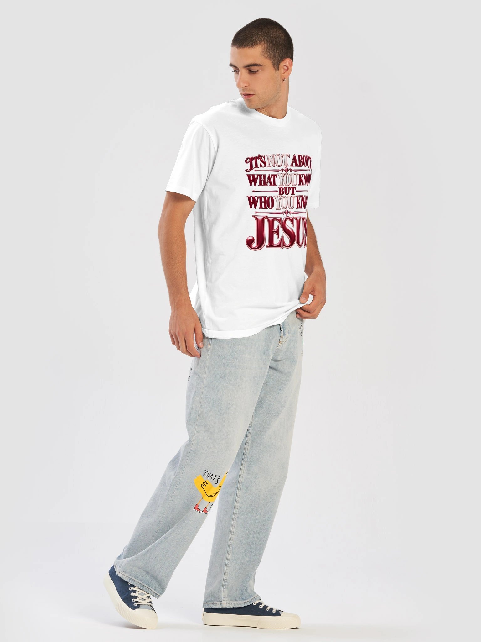 Who You Know: JESUS Burgundy & Blush Edition T-Shirt product image (5)