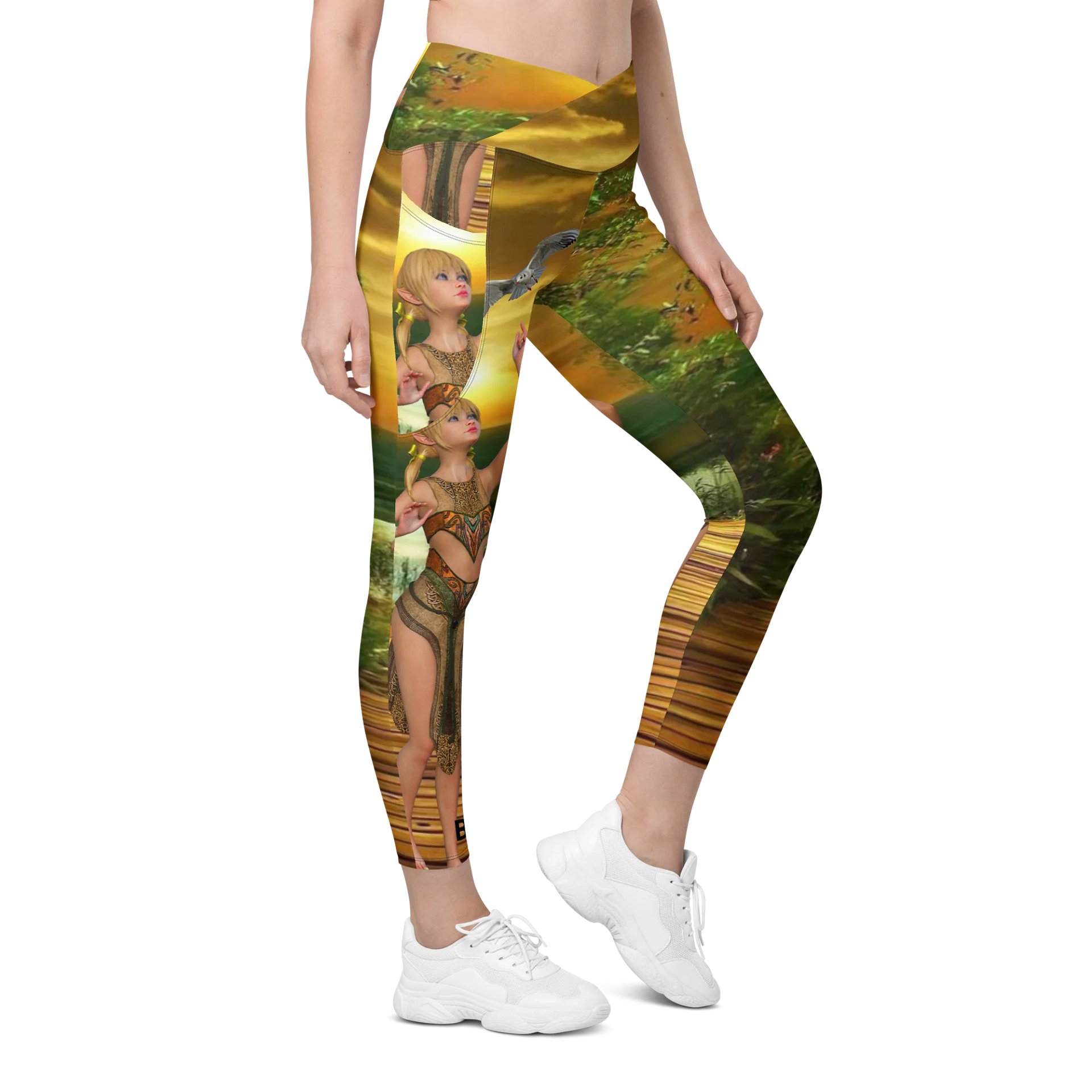 'Elven Stories - The Night of Your Return' Crossover Leggings with Pockets product image (5)